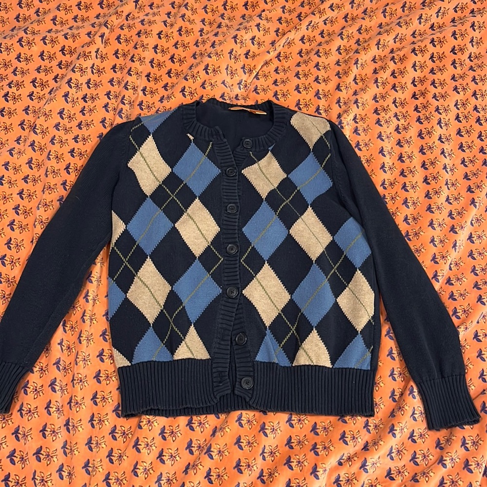 Argyle thrifted cardigan y2k